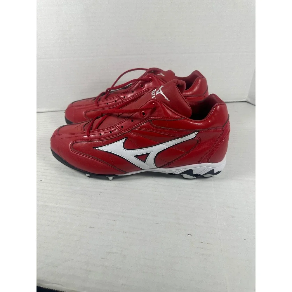 Mizuno 9-Spike Franchise Mid‎ G4 Baseball Cleats Red White Mens 14 320283.1000